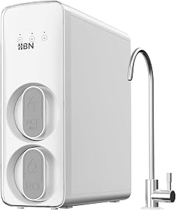 HBN Reverse Osmosis System, 600 GPD RO Water Filter System, 8 Stage Under Sink RO Water Fi