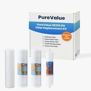 PureValue 5EZ50 Compatible RO Filter Replacement Kit Cartridges for Under Sink Reverse Osm
