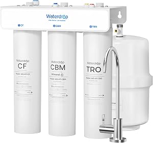 Waterdrop T3-T, 220 GPD Faster Flow, Remineralization 7-Stage Reverse Osmosis Water Filter