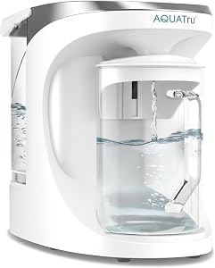AquaTru Carafe Countertop Water Purifier | Compact 4-Stage Reverse Osmosis System with Gla