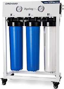 iSpring CRO1000 4-Stage Tankless Commercial Reverse Osmosis Water Filtration System, for H