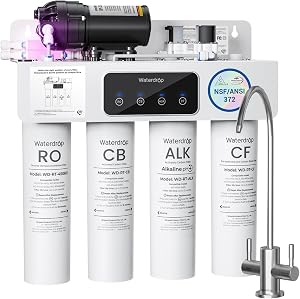 Waterdrop T4-A Alkaline pH+ Reverse Osmosis Water Filter, Dual Flow, NSF/ANSI 372 Certifie