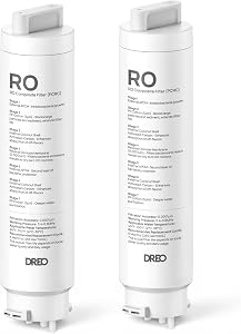 DREO 2-Pack Reverse Osmosis Filter, Replacement for DREO RO Water Filter 112 & 113 &am