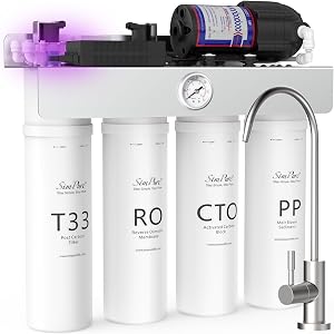 SimPure T1-400UV Tankless Reverse Osmosis System with UV, NSF/ANSI 58 Certified, Under Sin