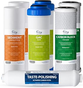 iSpring F7-GAC NSF Certified 1-Year Replacement Filter Cartridge Pack, 7-Count for Standar