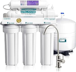 APEC Water ROES-PH75, 6-Stage Alkaline Under Sink Reverse Osmosis Water Filter System, NSF