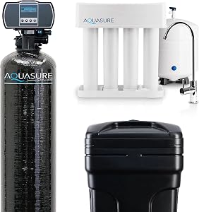 Aquasure 32,000 Grains Whole House Water Filter Bundle with Automatic Digital Metered Cont