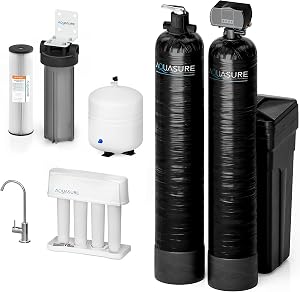 Aquasure Signature Series 32,000 Grains Complete Whole House Water Treatment System with D