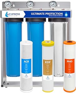 Express Water 3-Stage Whole House Water Filter System, Reduces Heavy Metals, Scale, Chlora