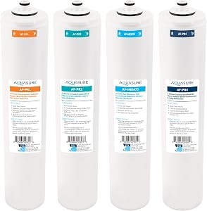 Aquasure Premier Series Complete 4-Stage Quick Twist Filter Replacement Cartridge Bundle S