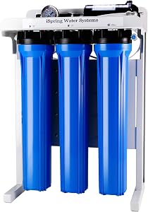 iSpring RCB3P Tankless Reverse Osmosis Filtration System, 300 GPD Under Sink RO System, Re